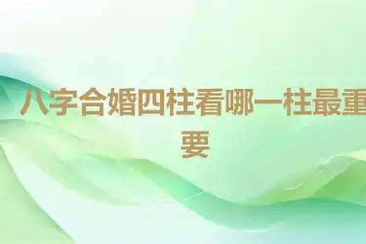 合婚哪一柱最重要？