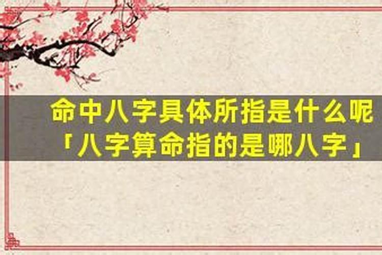 命理八字是哪八字？