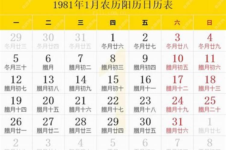 1981农历除夕
