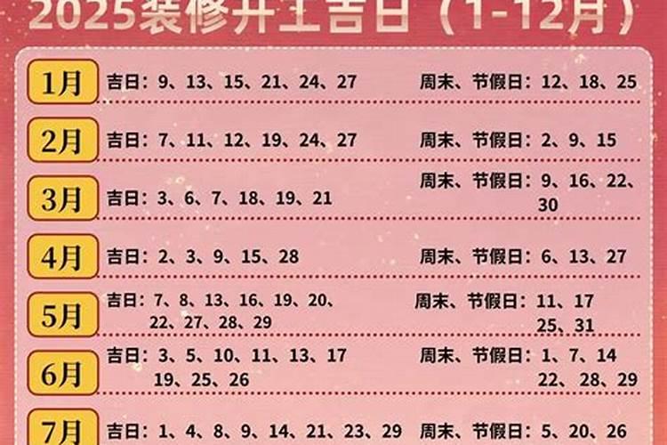 房屋装修动工吉日查询