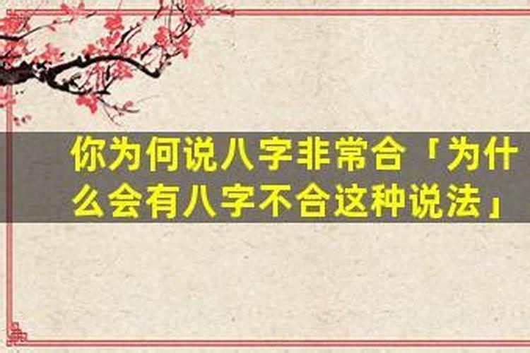 为什么说八字不合？