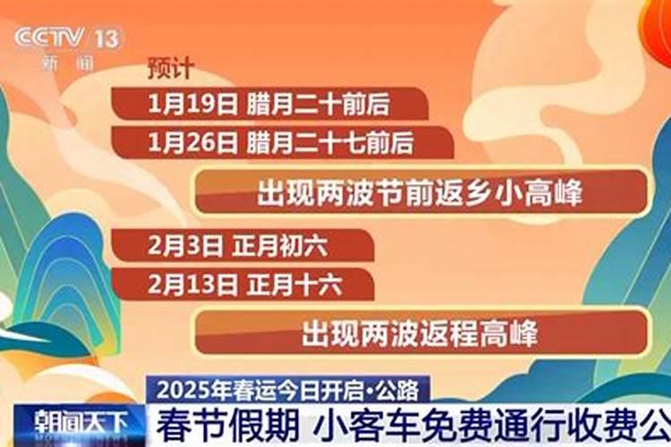 春节哪几天高速免费？