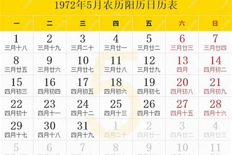1972年农历5月初5出生运程
