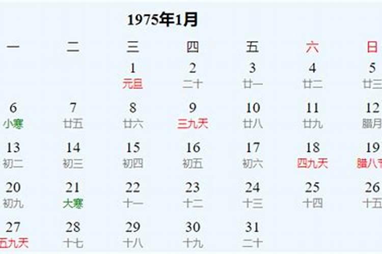 1975年是几日立春？