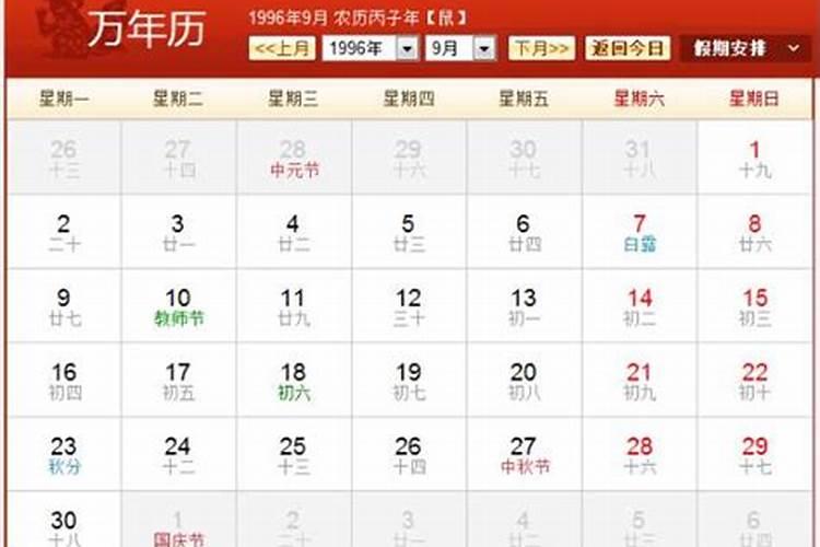 农历1996正月初二多大？